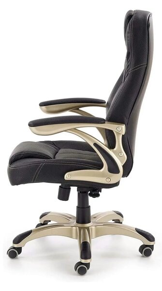 Scaun de birou CARLOS, negru, piele ecologica perforata/plastic, 66x70