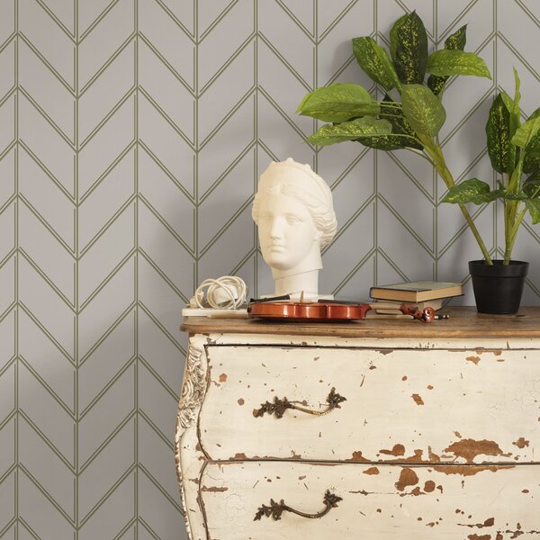 Tapet Geometrie sub formă de brazi cu linii duble, Tapet abstract, a00488 : Uwalls.ro