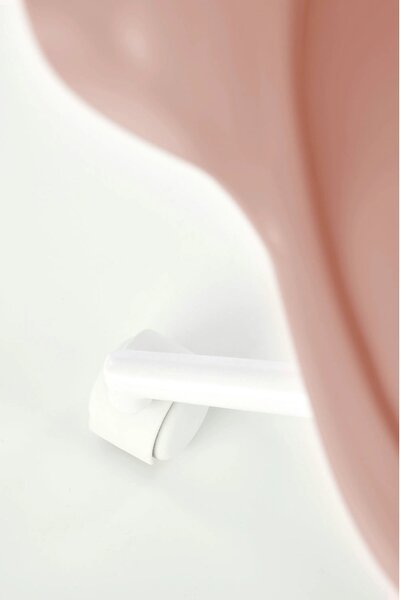 Scaun birou GASLY, roz/alb, piele ecologica, 62x64x80/ cm