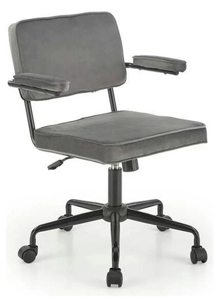 Scaun birou FIDEL, gri/negru, stofa clasica/metal, 62x56x81/91 cm