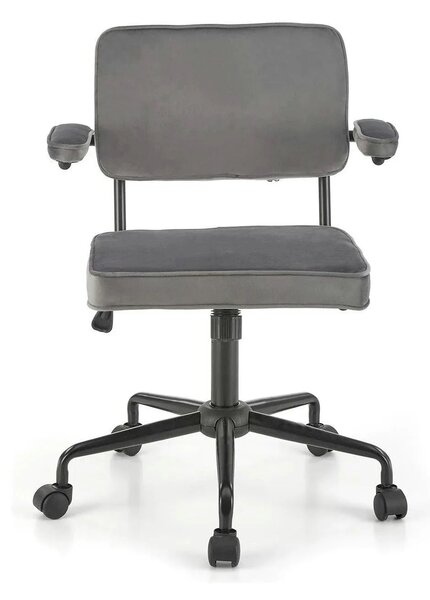 Scaun birou FIDEL, gri/negru, stofa clasica/metal, 62x56x81/91 cm