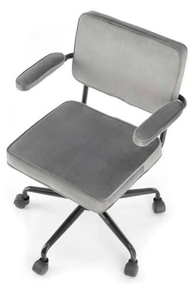 Scaun birou FIDEL, gri/negru, stofa clasica/metal, 62x56x81/91 cm