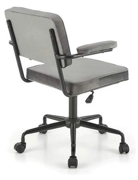 Scaun birou FIDEL, gri/negru, stofa clasica/metal, 62x56x81/91 cm