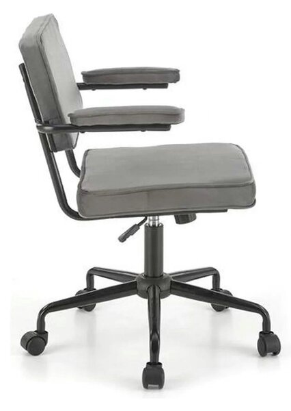 Scaun birou FIDEL, gri/negru, stofa clasica/metal, 62x56x81/91 cm