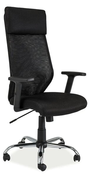 Scaun de birou Q-211, negru, stofa mesh/metal, 69x46x115/124 cm