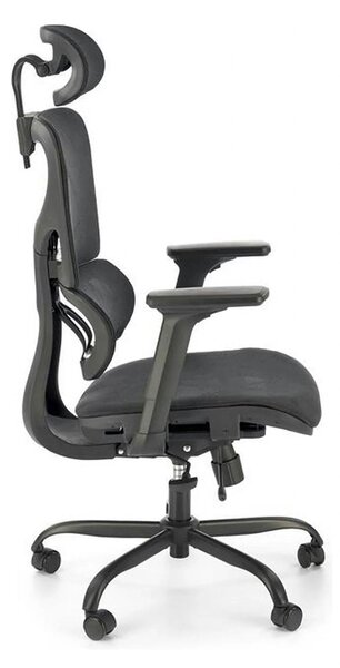 Scaun birou GOTARD, negru, stofa clasica, tetiera/cotiere reglabile, 7