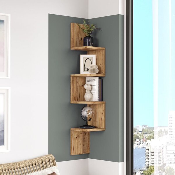 Bibliotecă de perete cu aspect de lemn de pin 22x117 cm Laura – Kalune Design