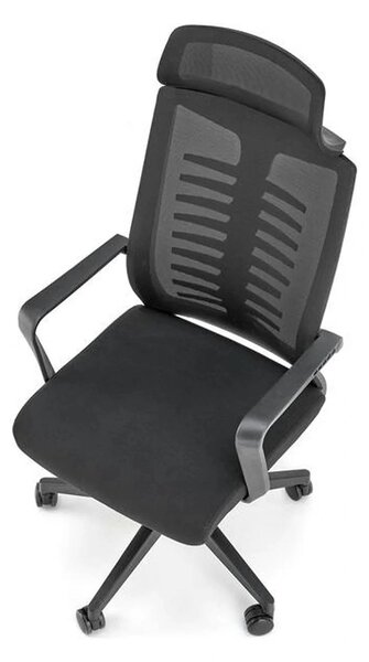 Scaun birou FABIO, negru, stofa clasica, 60x62x118/128 cm