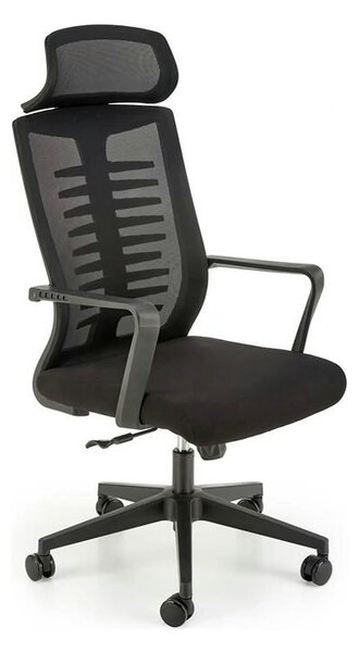 Scaun birou FABIO, negru, stofa clasica, 60x62x118/128 cm