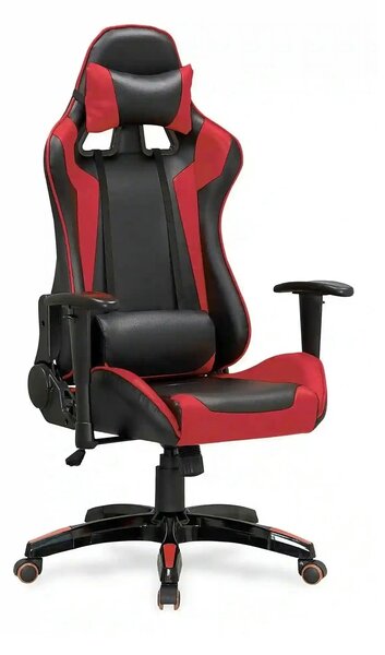 Scaun gaming DEFENDER, rosu/negru, piele ecologica, 68x69x126/134 cm