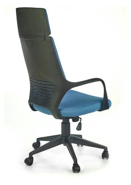 Scaun de birou VOYAGER, albastru/negru, stofa, 64x61x115/125 cm