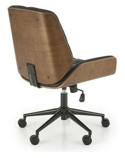 Scaun birou GAVIN, nuc/negru, piele ecologica/metal, 60x65x90/100 cm