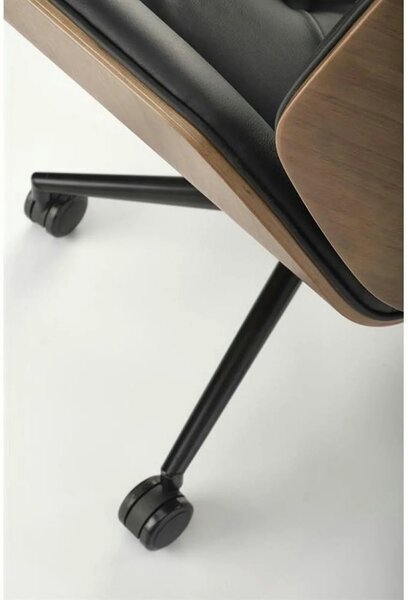 Scaun birou GAVIN, nuc/negru, piele ecologica/metal, 60x65x90/100 cm