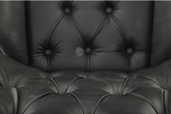 Scaun birou GAVIN, nuc/negru, piele ecologica/metal, 60x65x90/100 cm