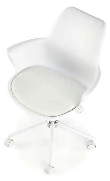 Scaun birou GASLY, alb, piele ecologica, 62x64x80/92 cm