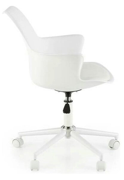 Scaun birou GASLY, alb, piele ecologica, 62x64x80/92 cm