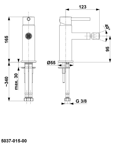 KFA Armatura Moza baterie bideu stativ crom 5037-015-00