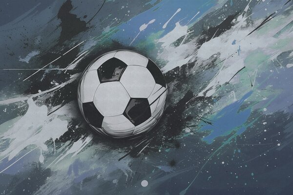 Tapet Minge de fotbal cu graffiti neclare în fundal, Fototapet pentru camera unui adolescent, Fototapet Fotbal, w04467v1 : Uwalls.ro