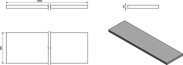 Sapho Avice blat 180x49.5 cm stejar AV184