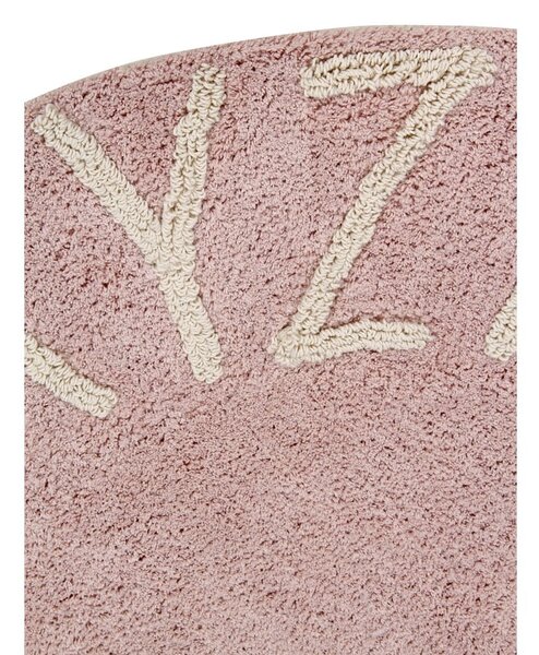 Covor pentru copii roz deschis lavabil/țesut manual din bumbac ø150 cm ABC Vintage Nude – Lorena Canals