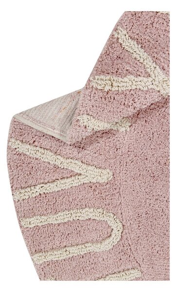 Covor pentru copii roz deschis lavabil/țesut manual din bumbac ø150 cm ABC Vintage Nude – Lorena Canals