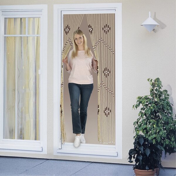 Draperie în culoare naturală din bambus 90x200 cm cu prindere la ușă – Maximex