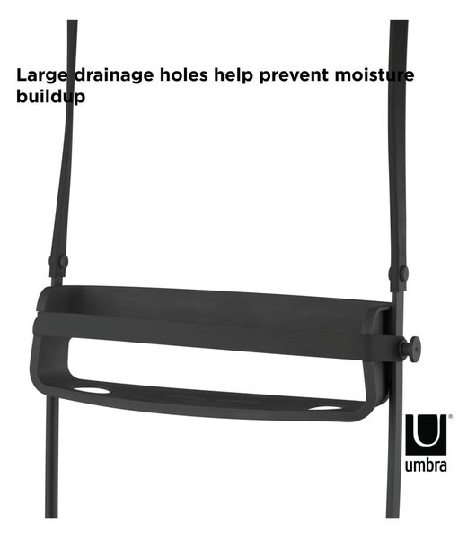 Raft pentru baie negru suspendat din plastic Flex – Umbra