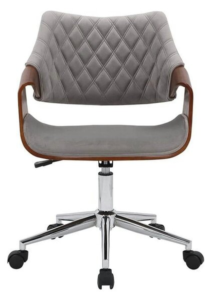 Scaun birou COLT, gri/maro/crom, stofa catifelata/placaj, 58x64x80/90