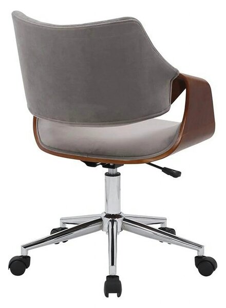 Scaun birou COLT, gri/maro/crom, stofa catifelata/placaj, 58x64x80/90
