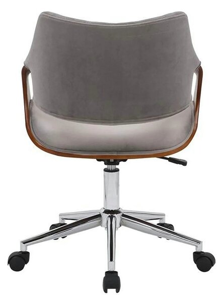 Scaun birou COLT, gri/maro/crom, stofa catifelata/placaj, 58x64x80/90