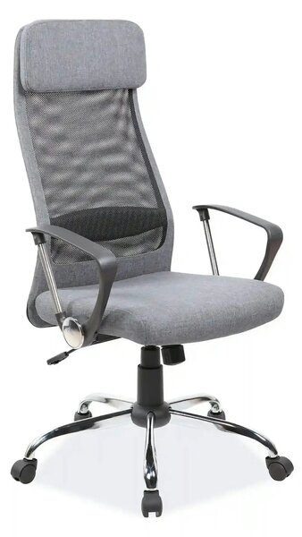 Scaun de birou Q-345, gri, stofa mesh/metal/plastic, 62x49x118/128 cm