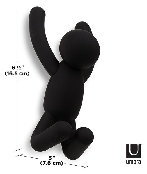 Cârlige 3 buc. de montat pe perete din plastic Buddy – Umbra