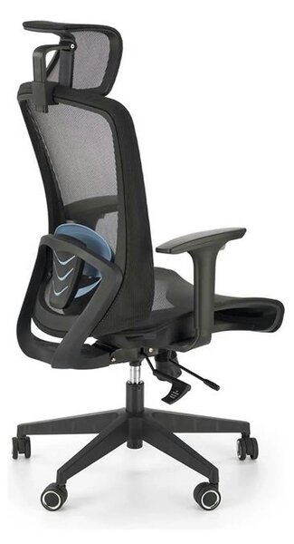 Scaun birou GOLIAT, negru, stofa clasica, 63x63x125 cm