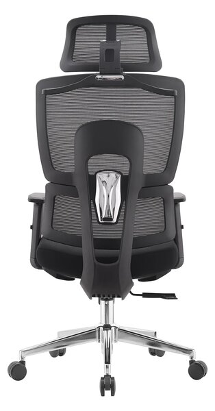 LUCKY-V4 Scaun ergonomic, suport lombar, tetiera 2D, umeras, Negru