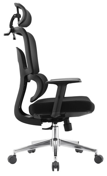 LUCKY-V4 Scaun ergonomic, suport lombar, tetiera 2D, umeras, Negru