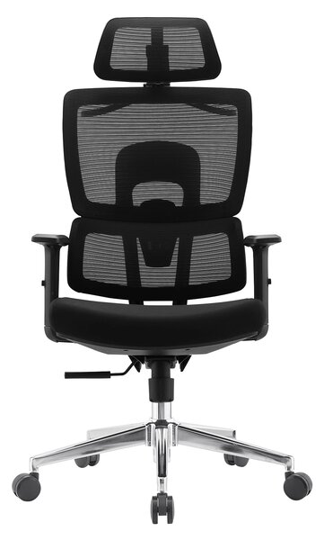 LUCKY-V4 Scaun ergonomic, suport lombar, tetiera 2D, umeras, Negru