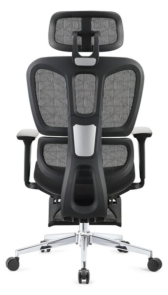 RESIGILAT- ERGOTHRONE Scaun ergonomic, cotiere 2D, suport picioare, Full Mesh, Negru