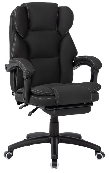Scaun directorial, masaj lombar, spatar rabatabil, suport pentru picioare, material textil auto premium, Negru
