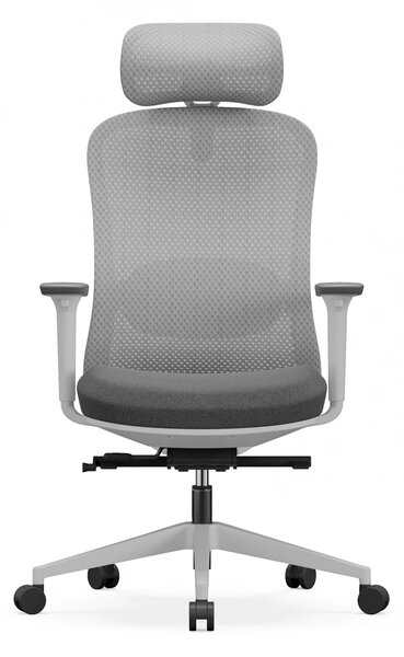 SYNO-HG Scaun ergonomic, suport lombar cu Masaj, sezut translatabil, cotiere 3D, tetiera 2D, Mesh/textil, Gri