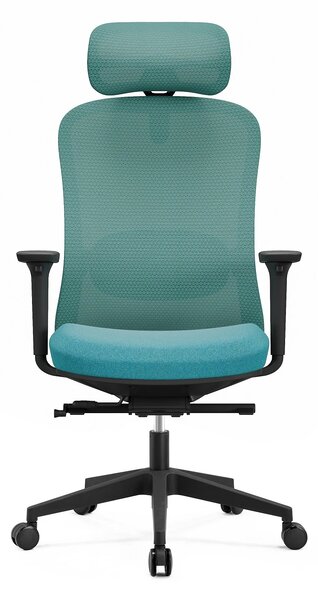 SYNO-H Scaun ergonomic, suport lombar cu Masaj, sezut translatabil, cotiere 3D, tetiera 4D, Mesh/textil, Albastru