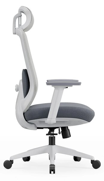 VELA-HW Scaun ergonomic, sezut translatabil, cotiere 3D, tetiera 2D, Mesh/textil, Gri