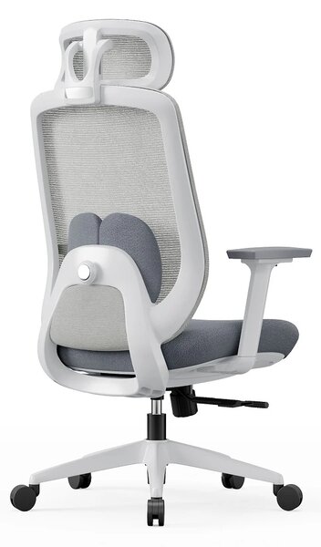 VELA-HW Scaun ergonomic, sezut translatabil, cotiere 3D, tetiera 2D, Mesh/textil, Gri