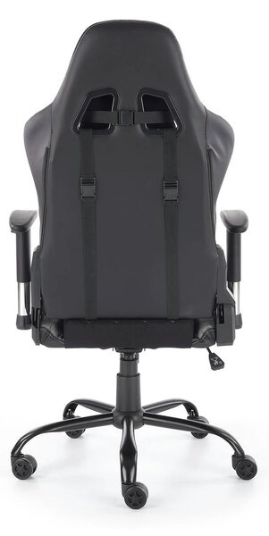Scaun gaming DRAKE, negru/gri, stofa, 69x62x127/134 cm