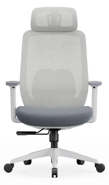 VELA-HW Scaun ergonomic, sezut translatabil, cotiere 3D, tetiera 2D, Mesh/textil, Gri