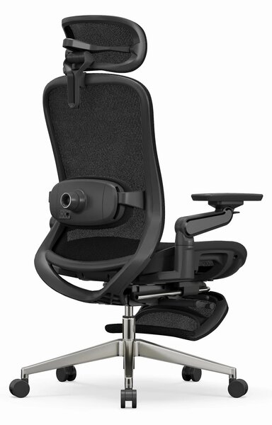 SYNO-H-MF Scaun ergonomic, suport lombar cu Masaj, sezut translatabil, cotiere 6D, tetiera 2D, suport picioare, Mesh, Negru