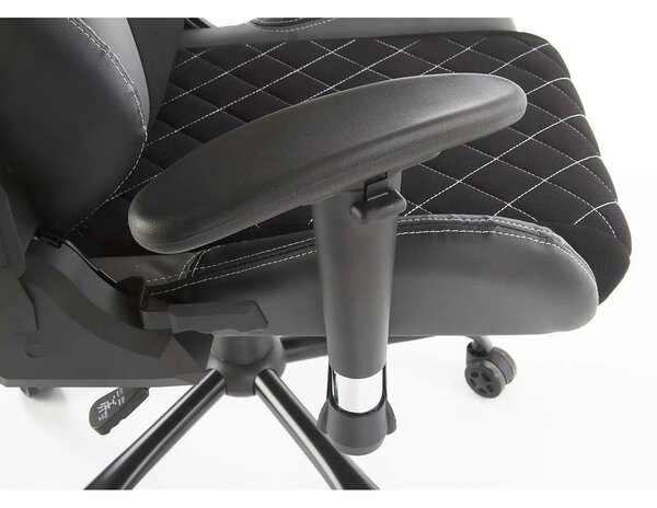 Scaun gaming DRAKE, negru/gri, stofa, 69x62x127/134 cm
