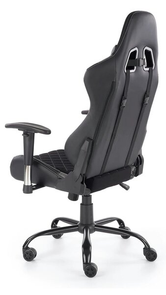Scaun gaming DRAKE, negru/gri, stofa, 69x62x127/134 cm