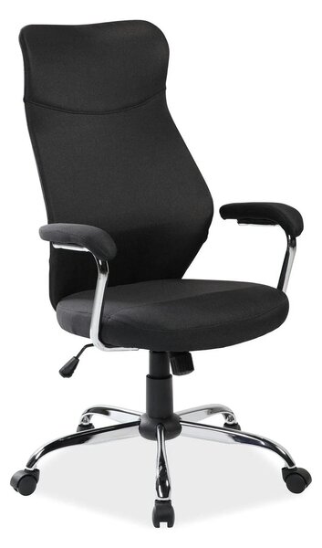 Scaun de birou Q319, negru/crom, stofa/metal/plastic, 64x52x112/122 cm