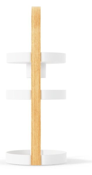Organizator de baie alb/în culoare naturală din lemn Bellwood – Umbra