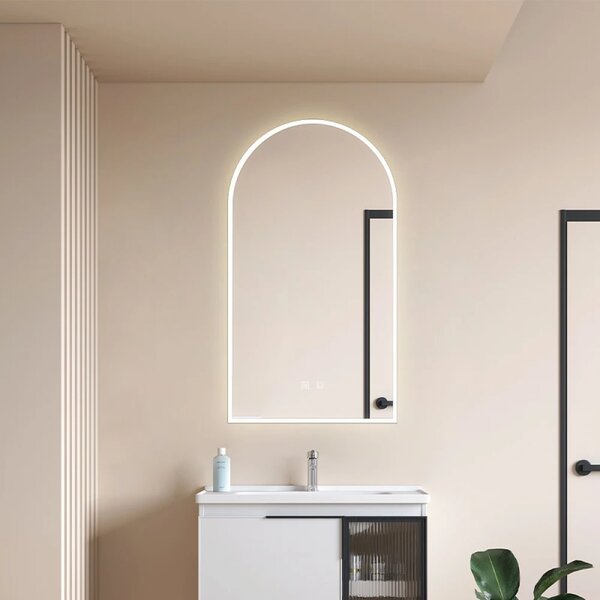 Oglindă baie, Multifuncțională, Iluminare LED Touch, Intensitate reglabila, Sistem Dezaburire, 45x80 cm